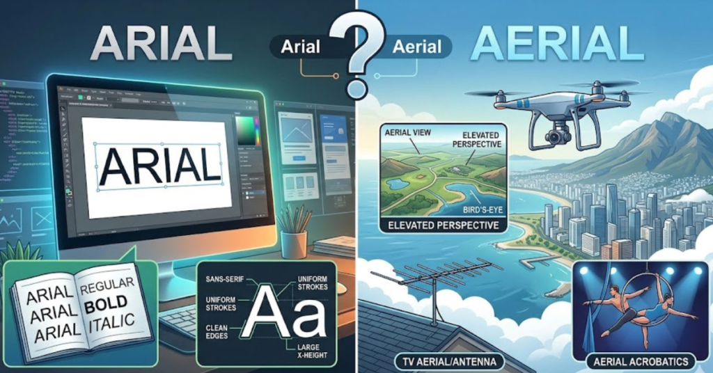 Arial vs Aerial: Meaning, Spelling, and Usage Guide