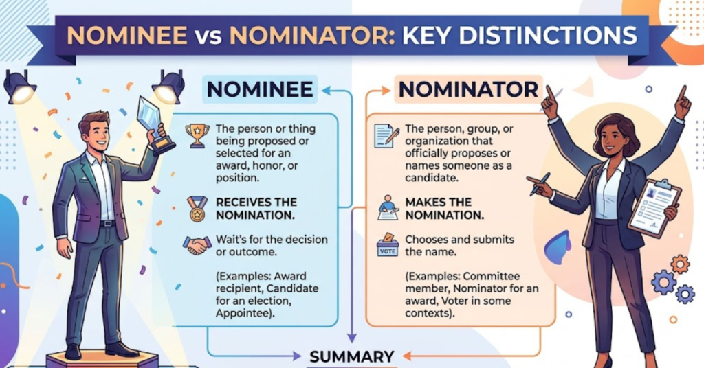 Nominee vs Nominator: Meaning, Roles, and Differences