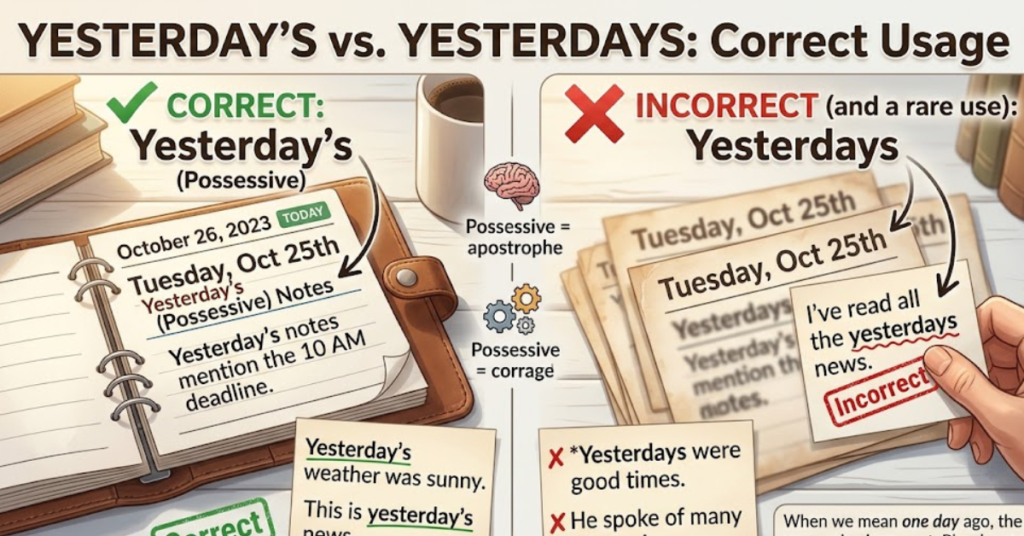 Yesterdays or Yesterday's: Which Is Correct?