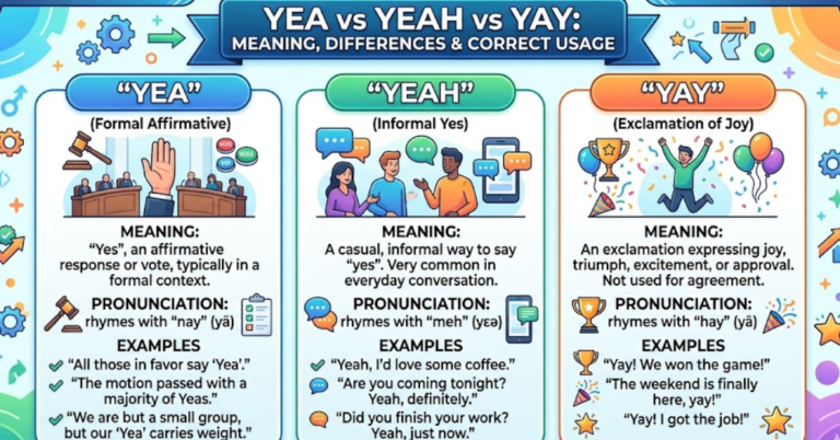Yea vs Yeah vs Yay: Meaning, Differences & Correct Usage