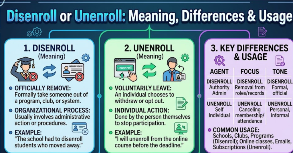 Disenroll or Unenroll: Meaning, Differences & Usage