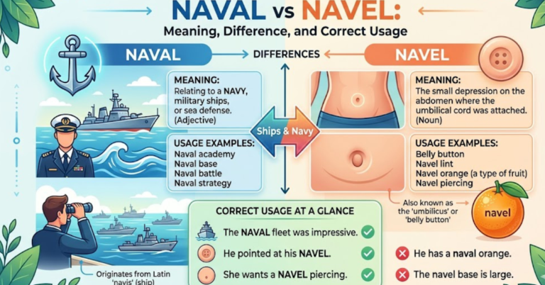 Naval vs Navel: Meaning, Difference, and Correct Usage