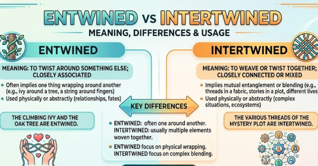 Entwined vs Intertwined: Meaning, Differences & Usage