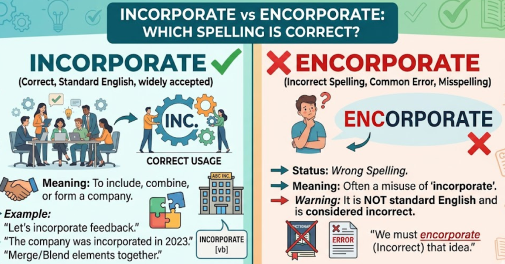 Incorporate vs Encorporate: Which Spelling Is Correct?