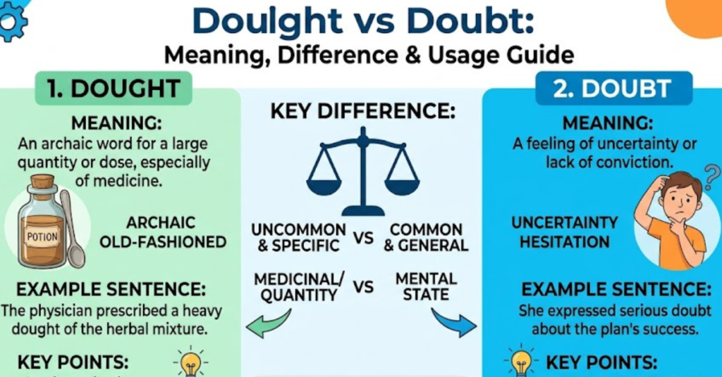 Dought vs Doubt: Meaning, Difference & Usage Guide