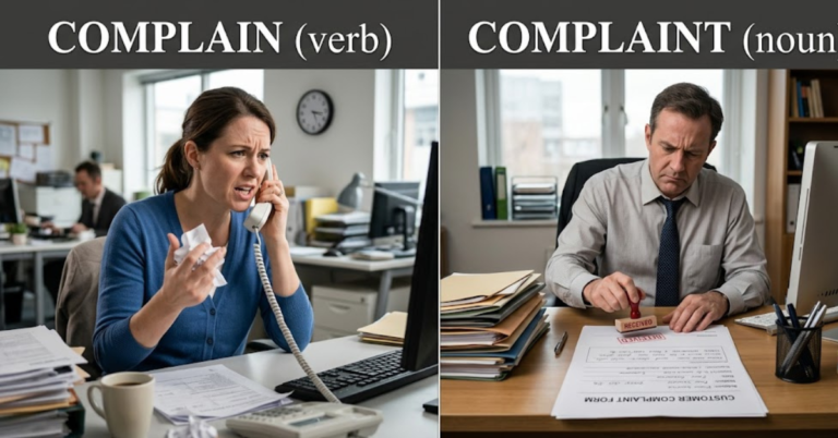 Complaint vs Complain: Meaning, Usage, and Examples